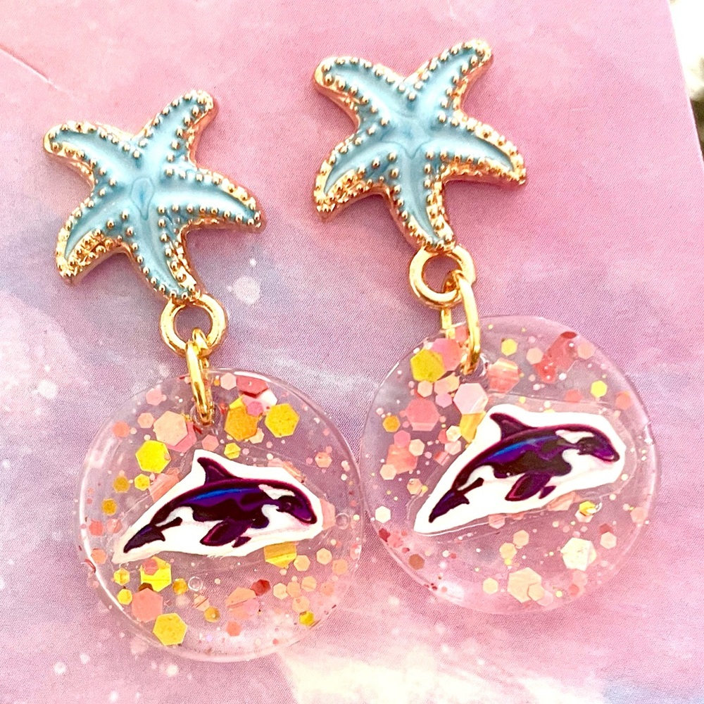 Acrylic Whale Earrings